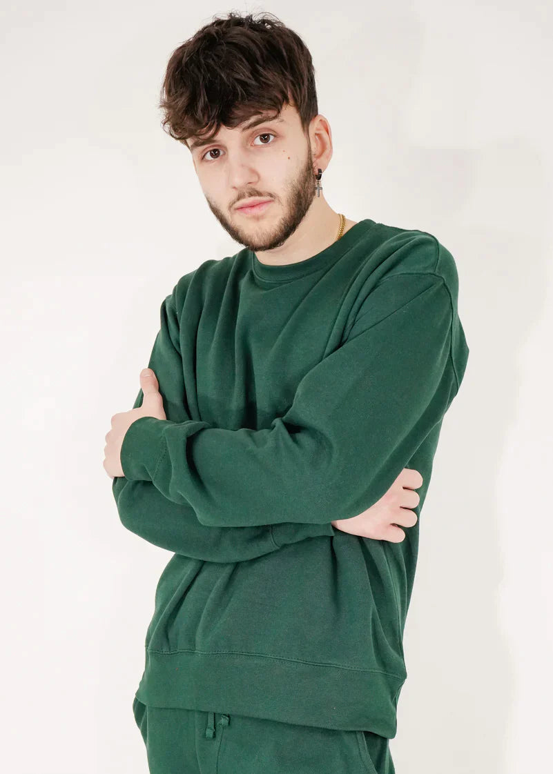 Hunter Green Heavy Blend Fleece Crew-Neck SweatShirt