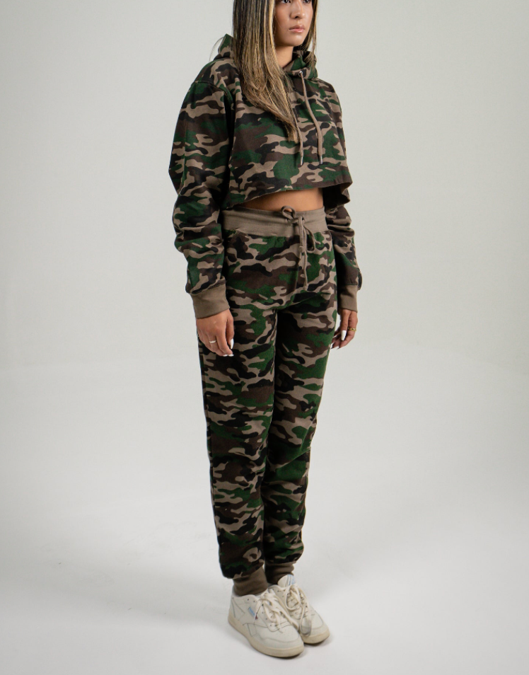 Camo Crop Top SweatSuit