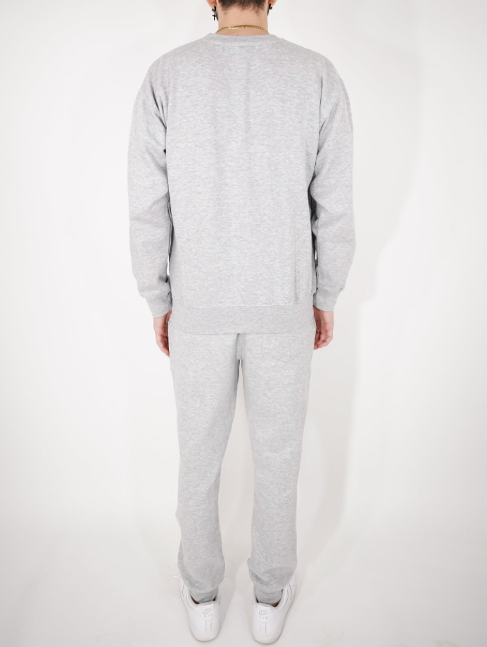 Gray Heavy Blend Fleece Crew-Neck SweatSuit