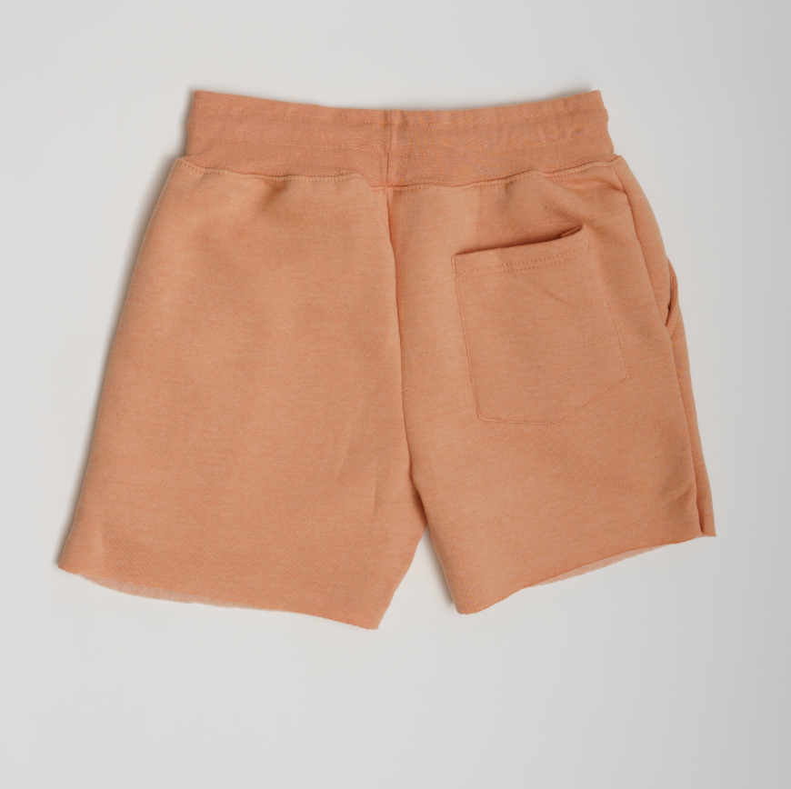 Peach Crop Top Fleece Short Set