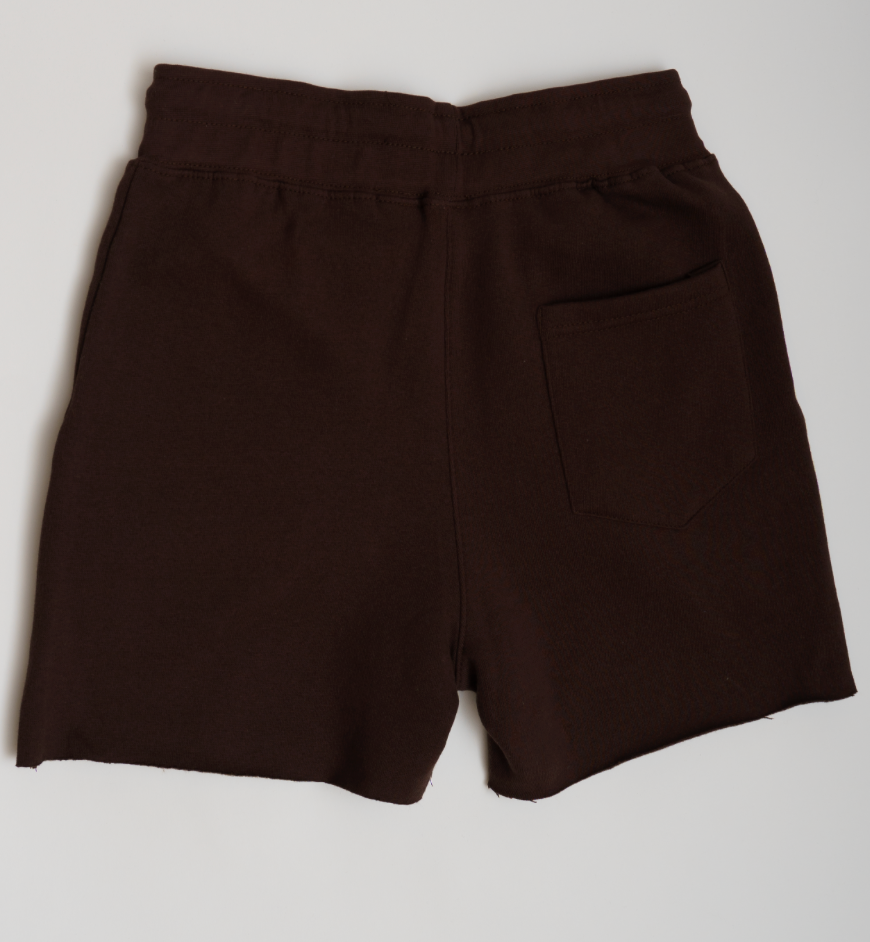 Brown Crop Top Fleece Short Set