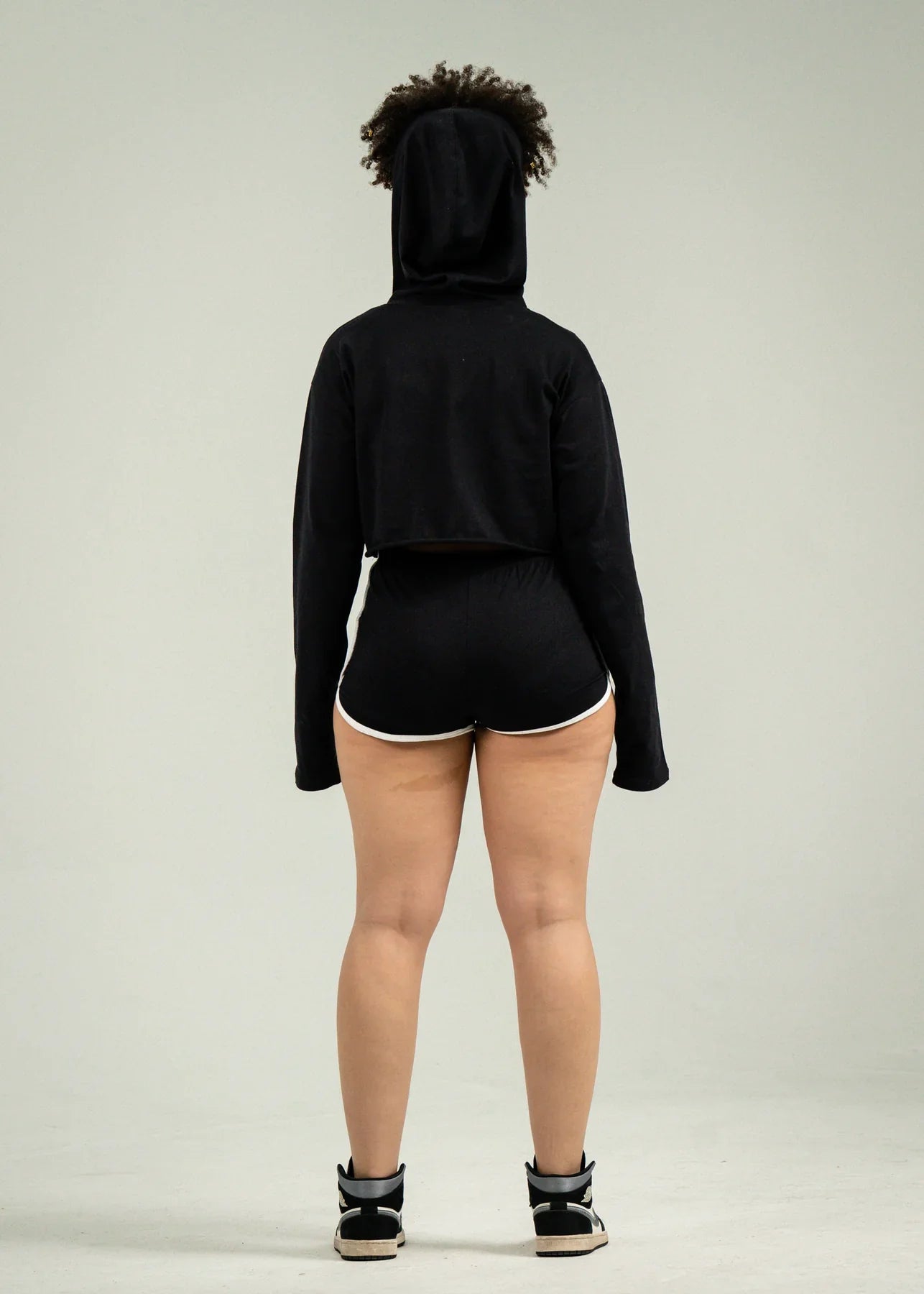 Black Crop-Top Short Set