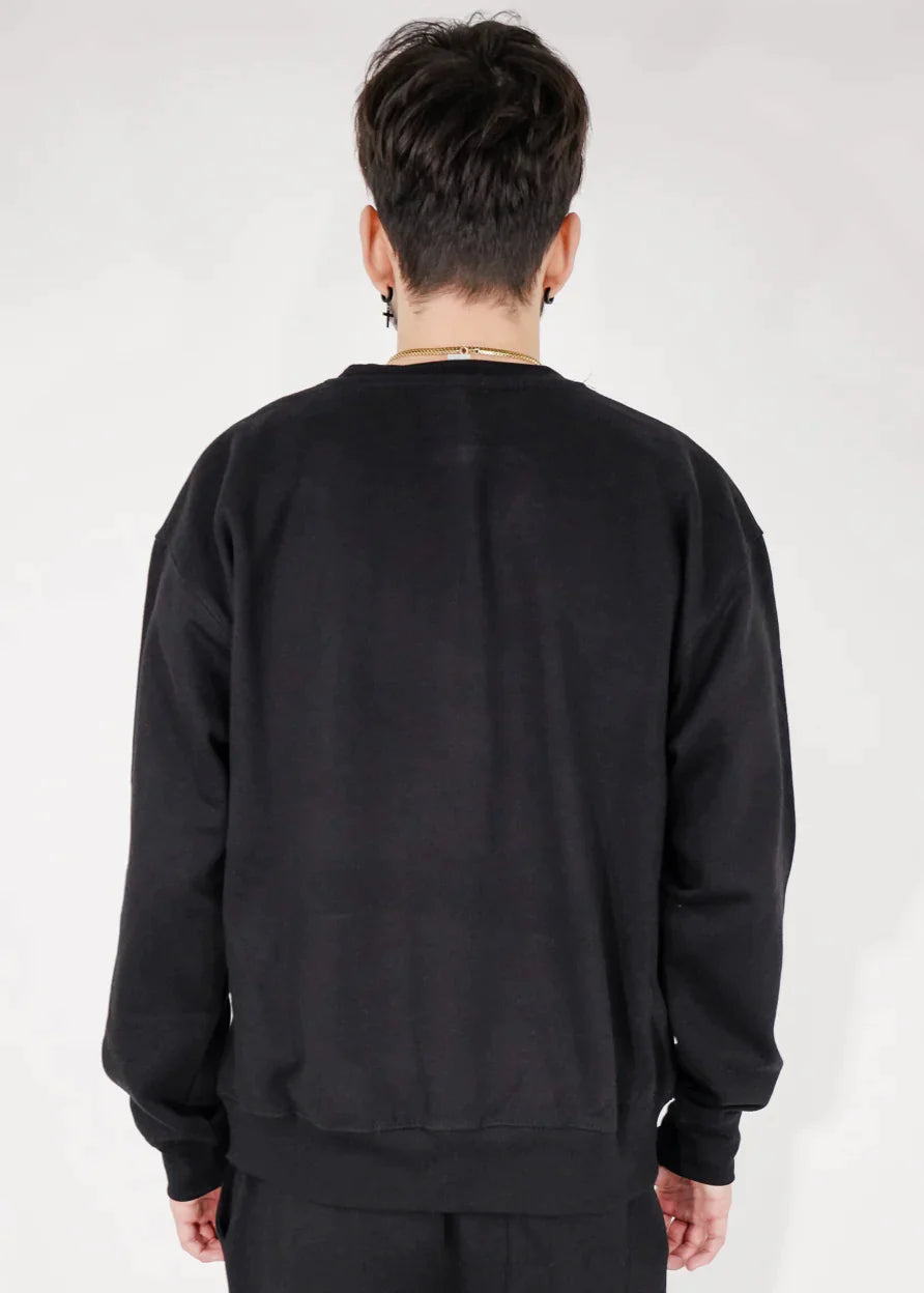 Black Heavy Blend Fleece Crew-Neck SweatShirt