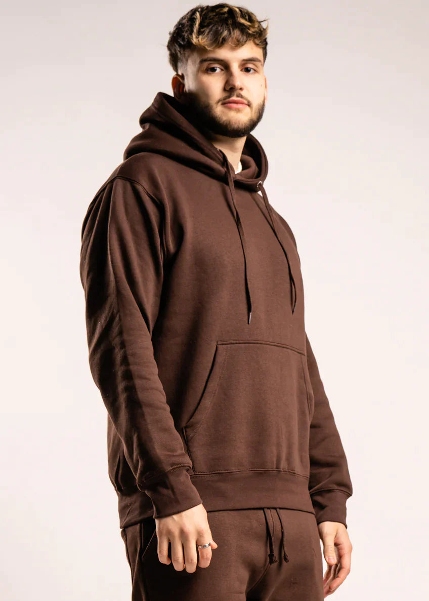 Brown Heavy Blend Fleece Hooded Sweatshirt