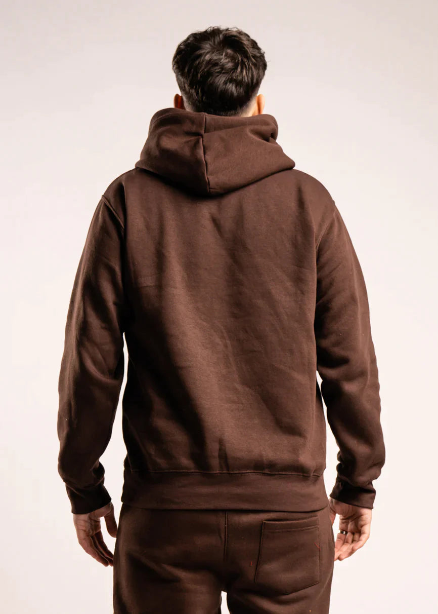 Brown Heavy Blend Fleece Hooded Sweatshirt