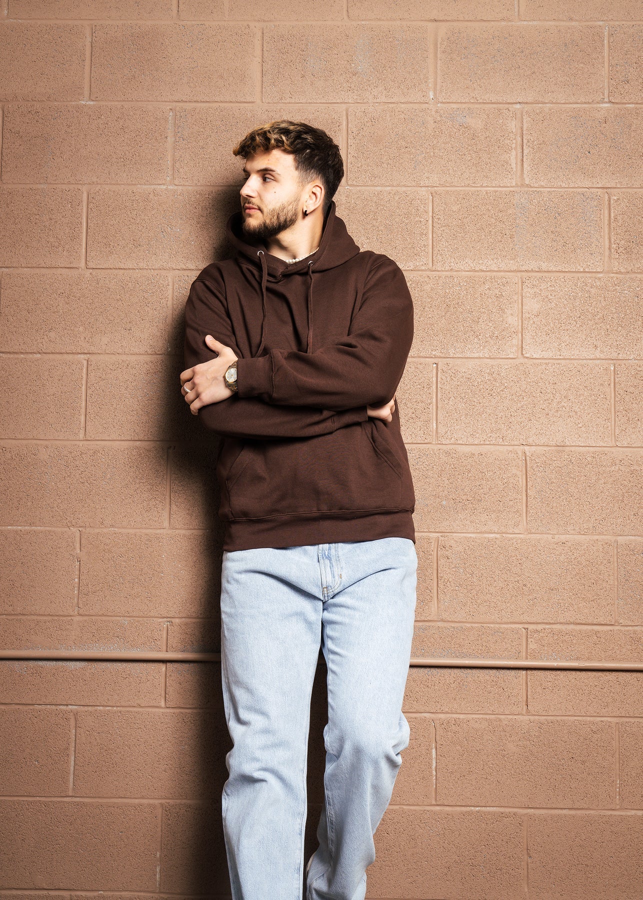 Brown Heavy Blend Fleece Hooded Sweatshirt