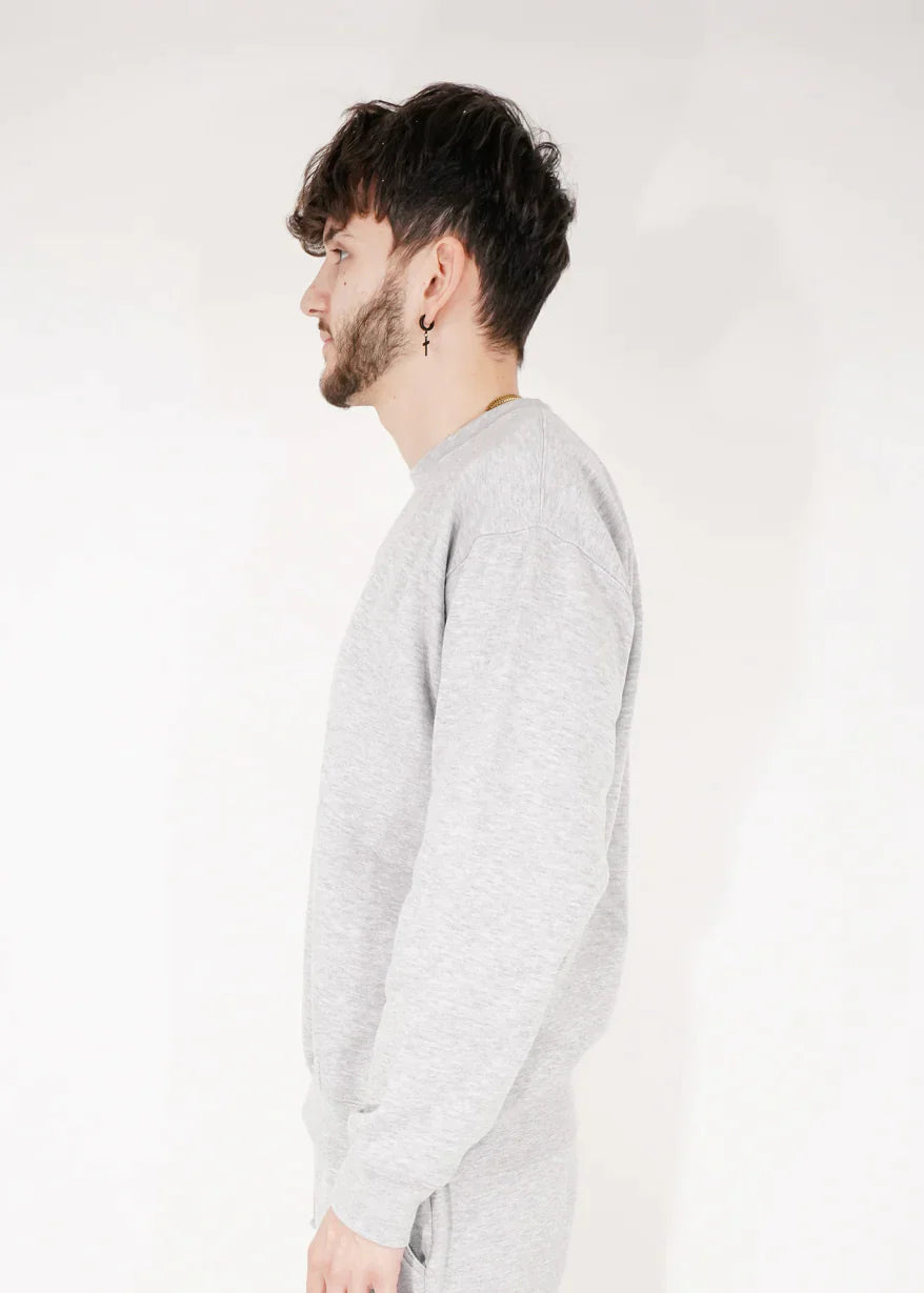 Gray Heavy Blend Fleece Crew-Neck SweatShirt