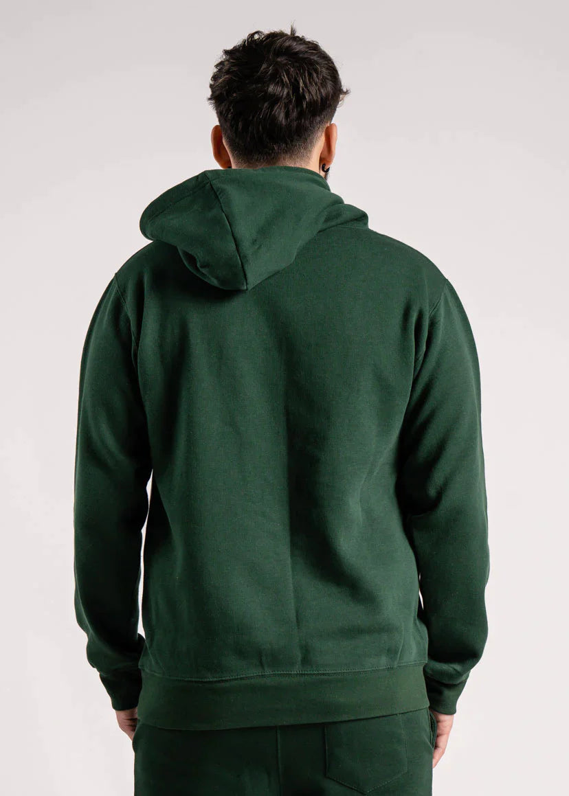 Hunter Green Heavy Blend Fleece Hooded Sweatshirt