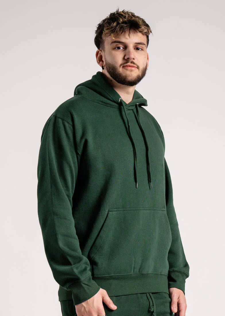 Hunter Green Heavy Blend Fleece Hooded Sweatshirt