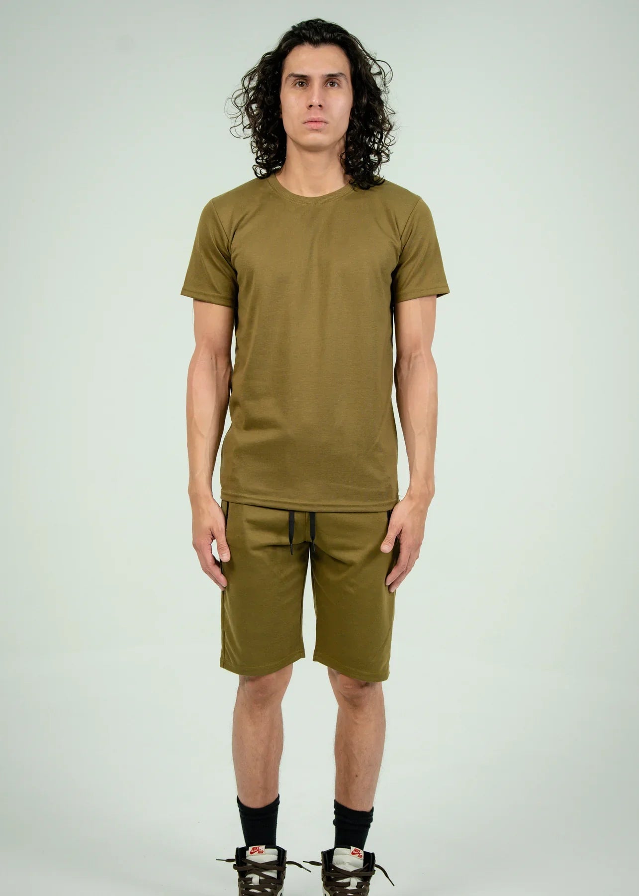Olive Green Tech Short Set