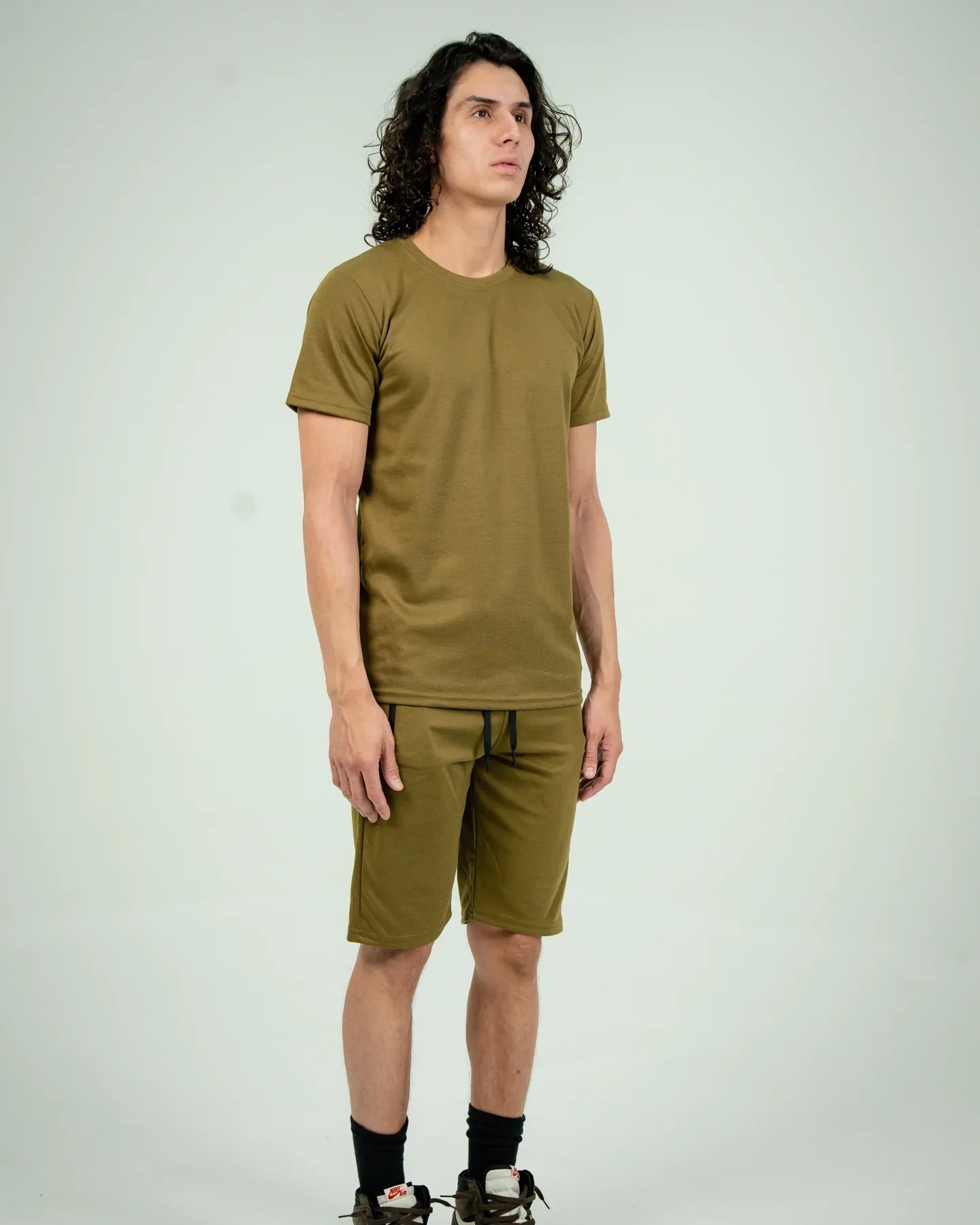 Olive Green Tech Short Set