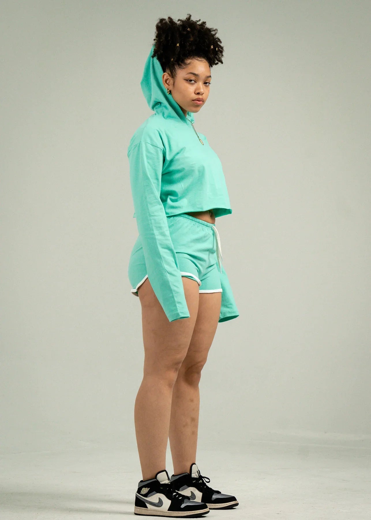 Mint Crop-Top Short Set