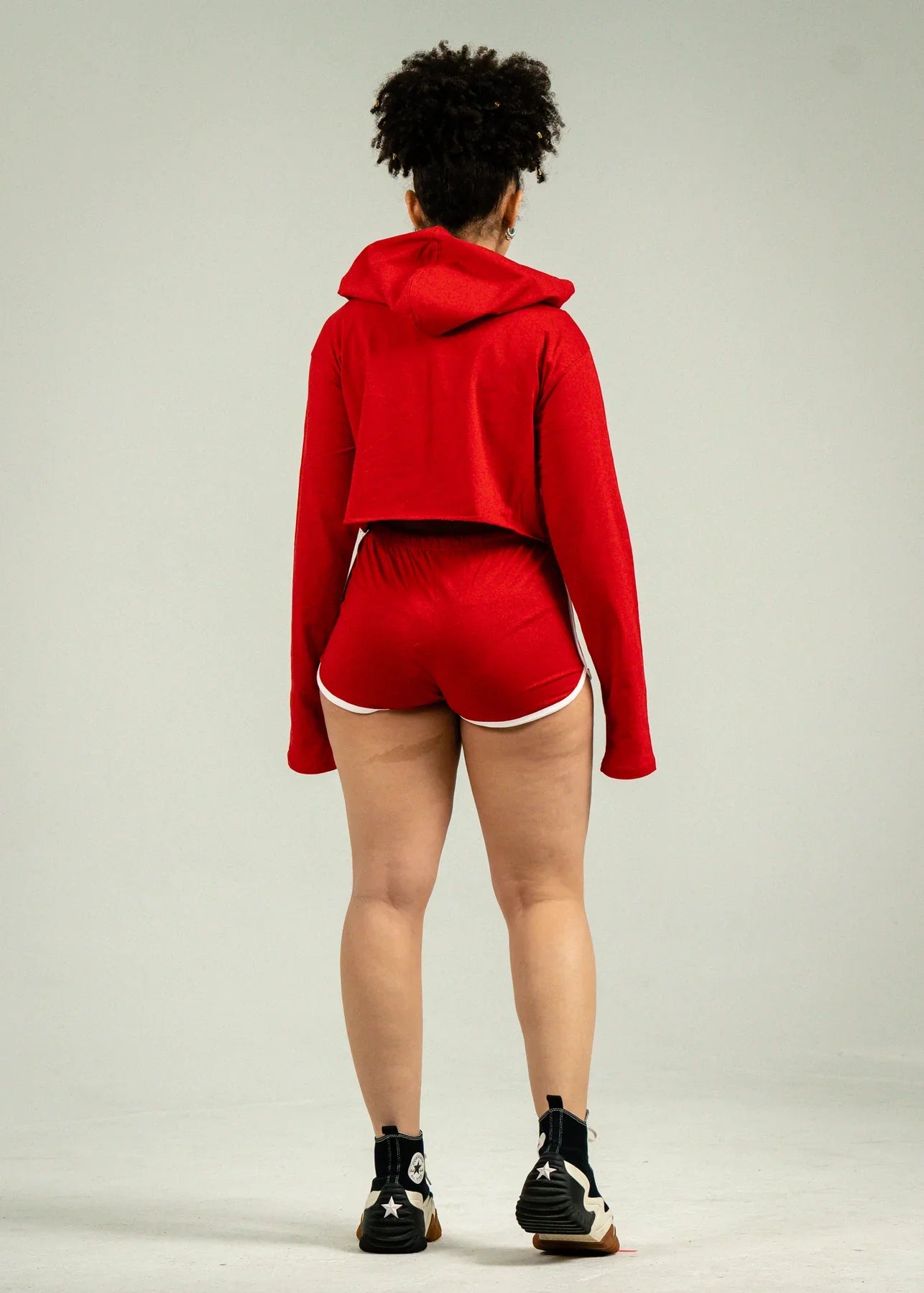 Red Crop-Top Short Set