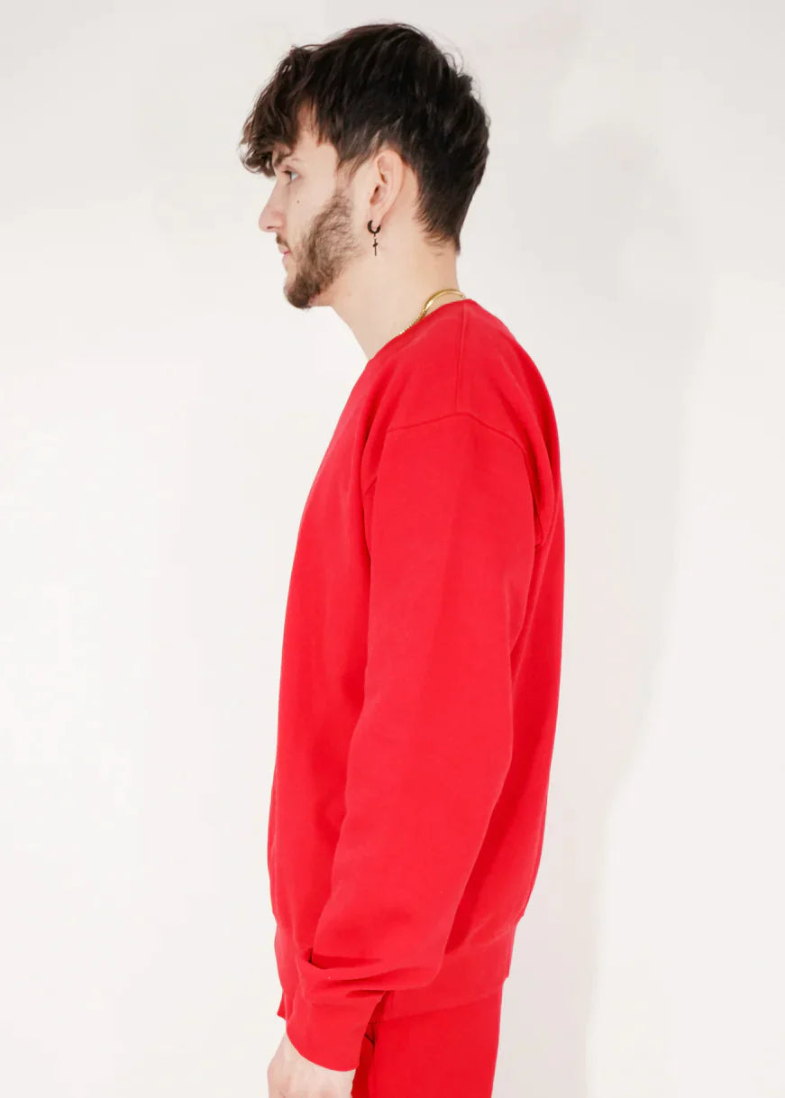 Red Heavy Blend Fleece Crew-Neck SweatShirt