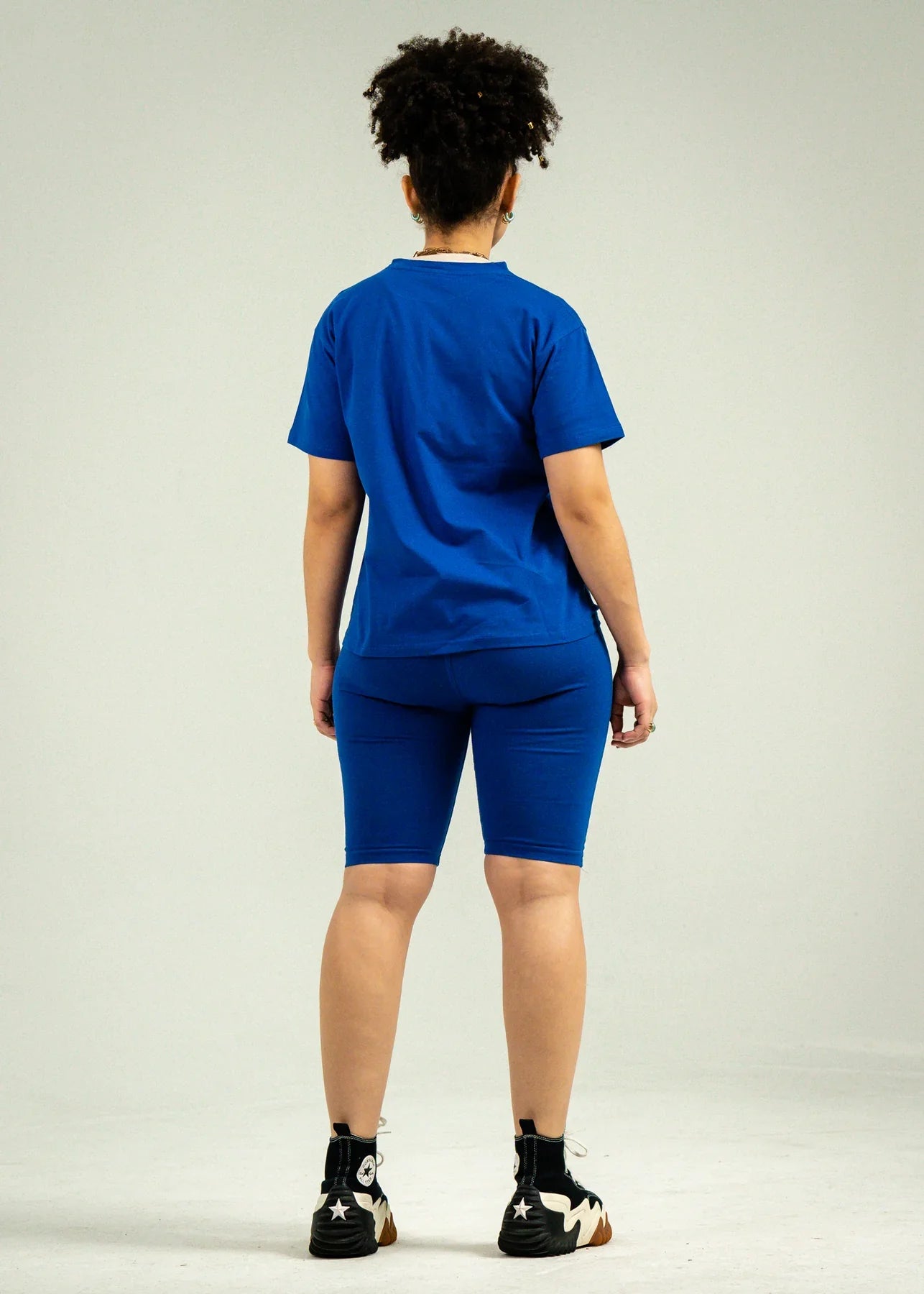 Royal Blue Biker Short Set