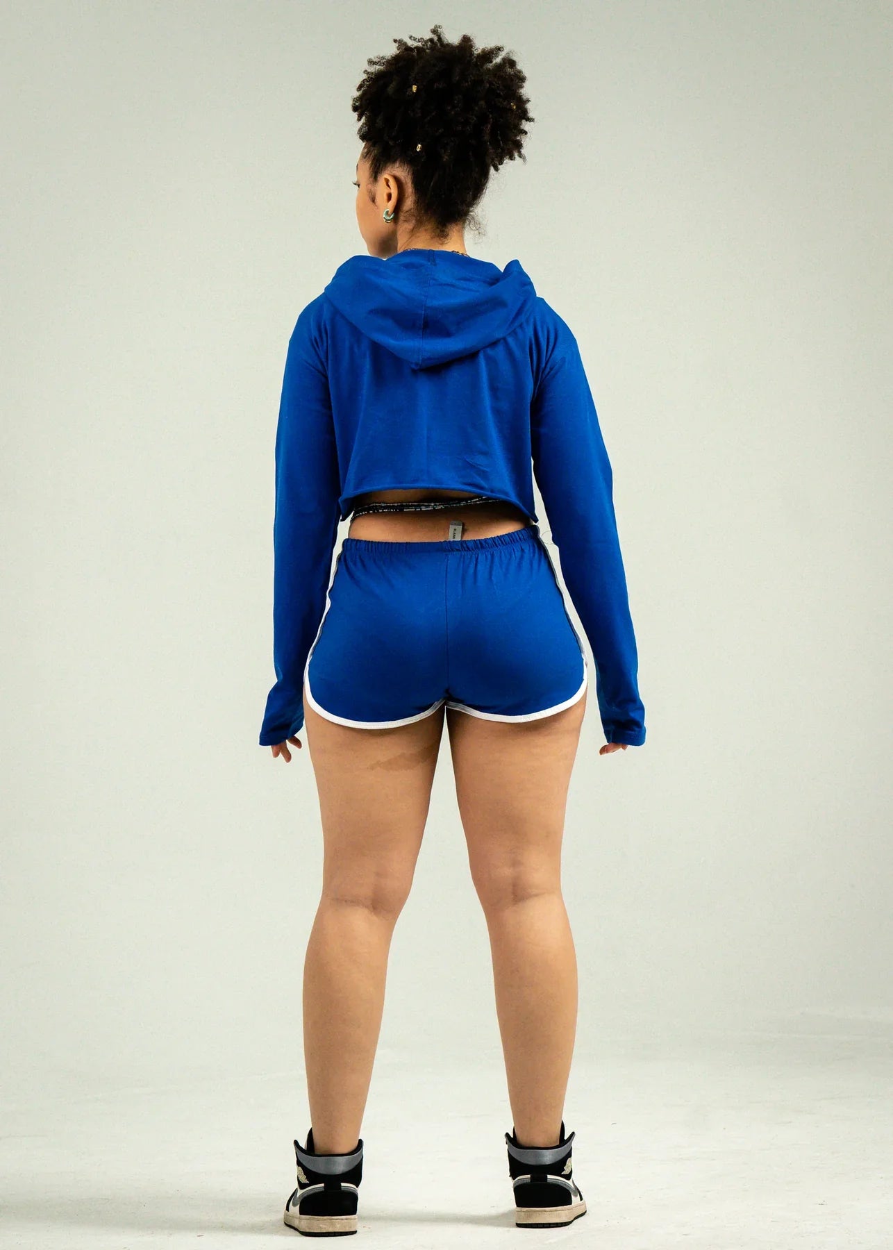 Royal Blue Crop-Top Short Set