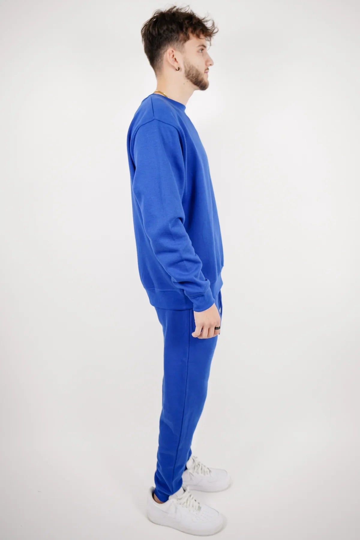 Royal Blue Tight Fleece Crew-Neck SweatSuit