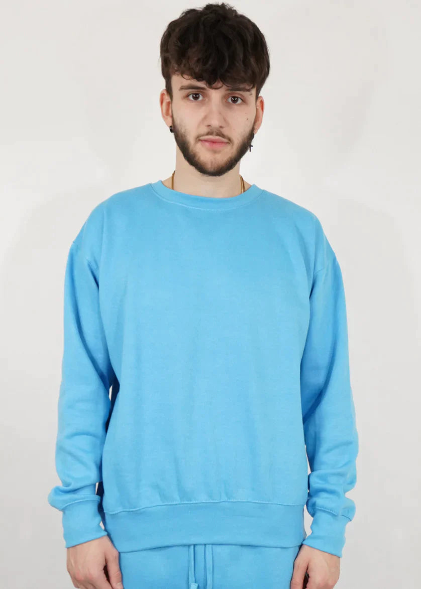 Sky Blue Heavy Blend Fleece Crew-Neck SweatShirt