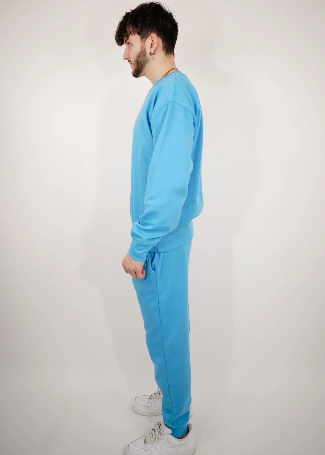 Sky Blue Heavy Blend Fleece Crew-Neck SweatSuit