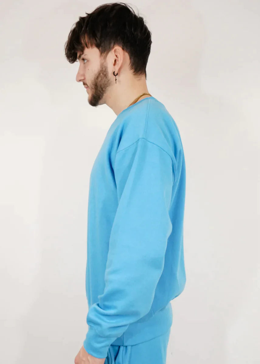 Sky Blue Heavy Blend Fleece Crew-Neck SweatShirt