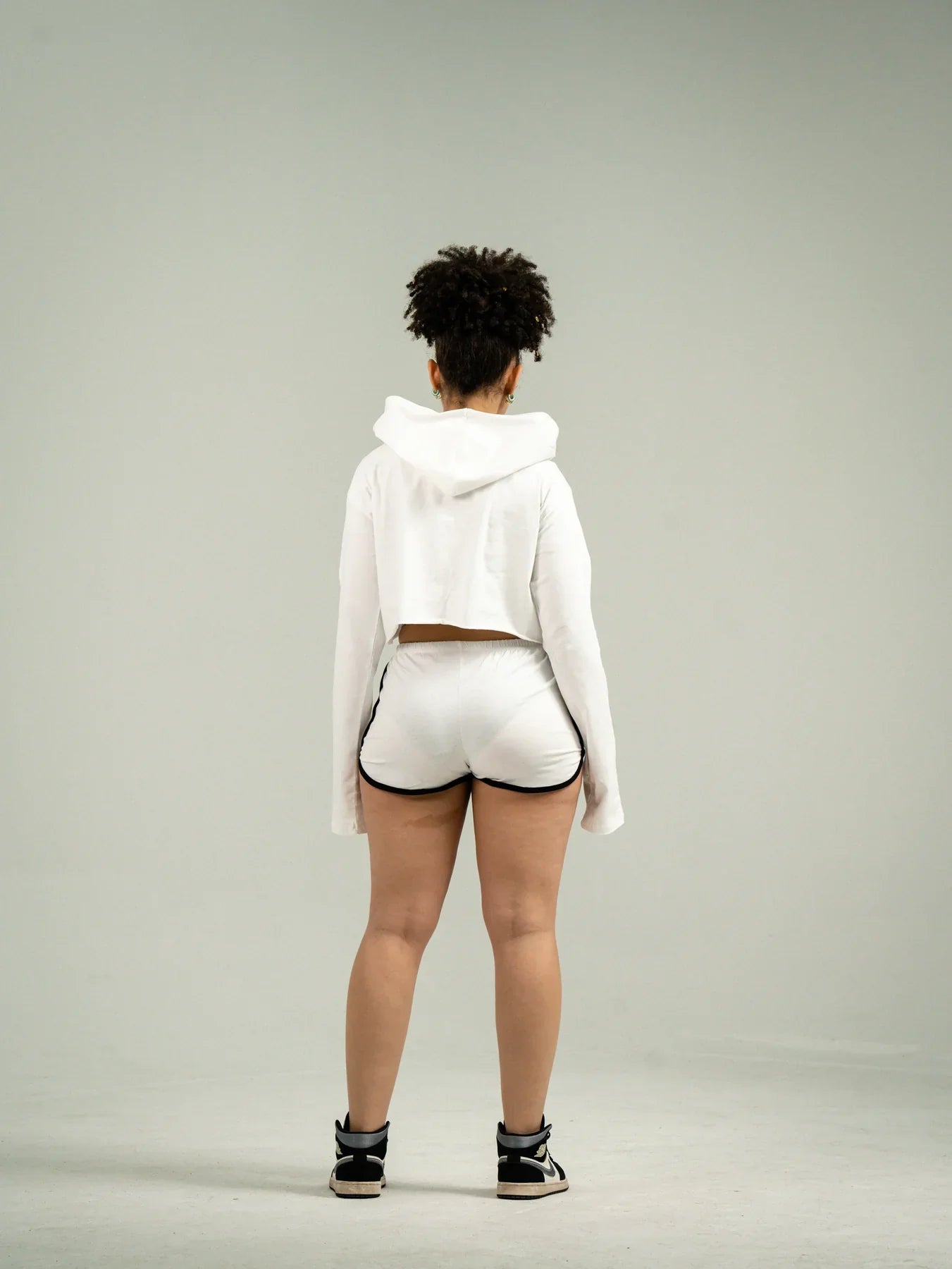 White Crop-Top Short Set