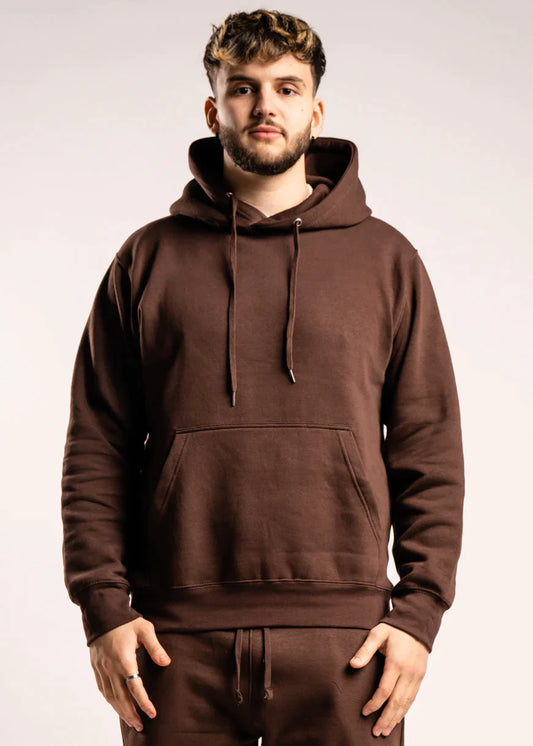 Brown Heavy Blend Fleece Hooded Sweatshirt