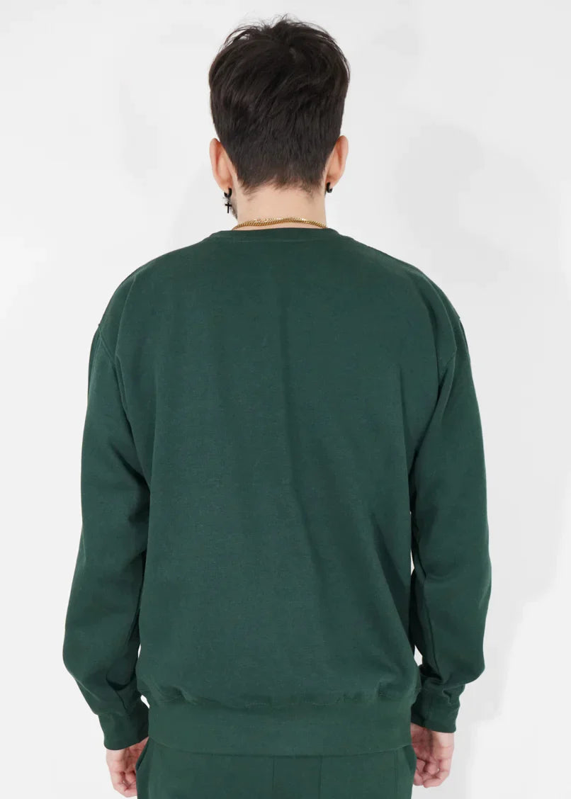 Hunter Green Heavy Blend Fleece Crew-Neck SweatShirt