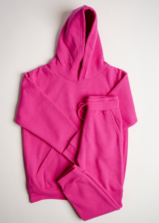 Hot Pink Heavy Blend Kids SweatSuit