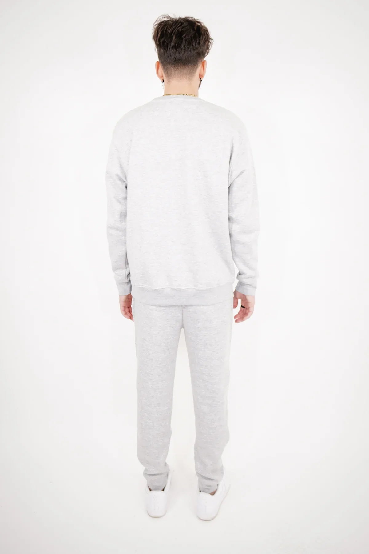 Gray Tight Fleece Crew-Neck SweatSuit