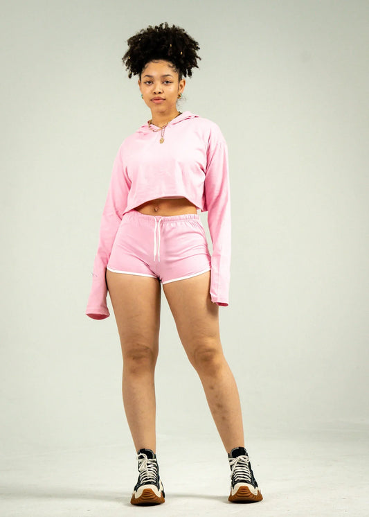 Light Pink Crop-Top Short Set