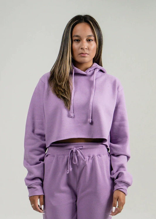 Lilac Hooded Crop Top