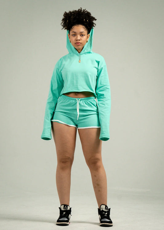 Mint Crop-Top Short Set