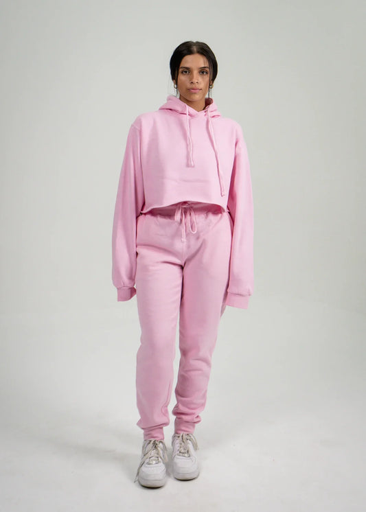 Pink Crop Top SweatSuit