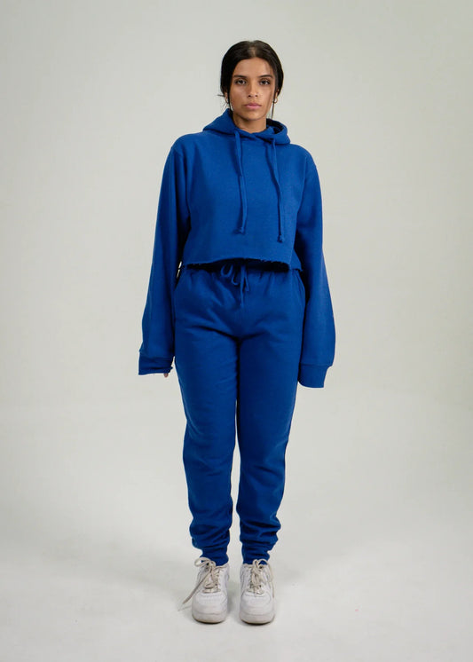 Royal Blue Crop Top SweatSuit